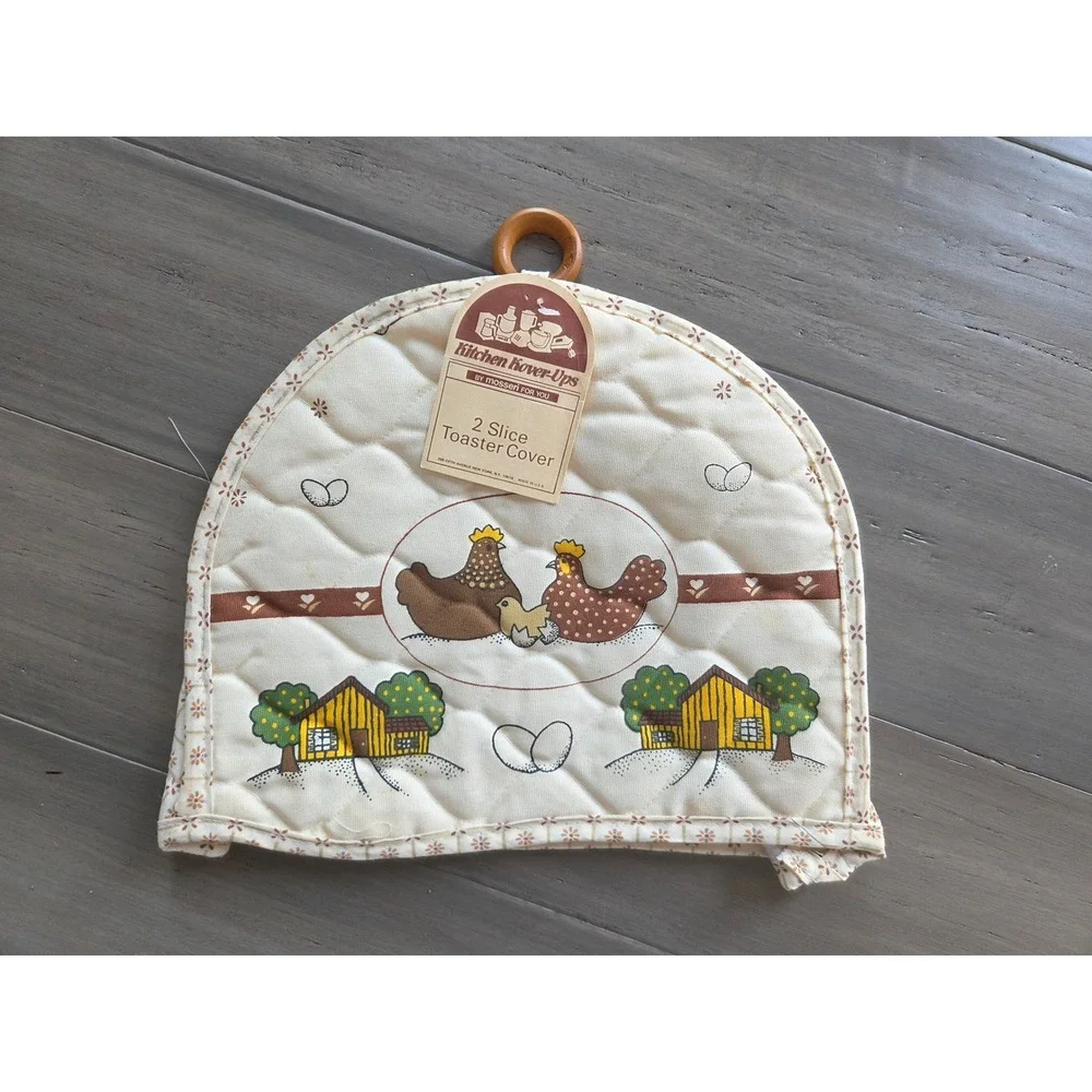 Vintage Kitchen Kover-Ups Mosseri 2 Slice Toaster Cover Chicken Farmhouse